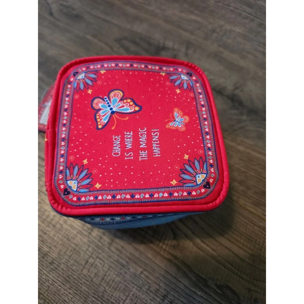 Brighton Bandana Love Jewelry Case Red Blue Butterfly Travel Organizer NEW